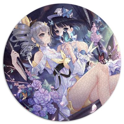 1000-Piece Houkai Circular Jigsaw Puzzle for Adults, 67.5 x 67.5 cm