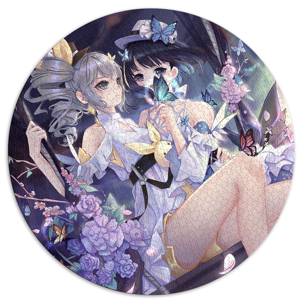 1000-Piece Houkai Circular Jigsaw Puzzle for Adults, 67.5 x 67.5 cm