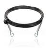 DQ-PP Coated Steel Cable with Eyes and Ball Stopper for Fitness Equipment, 5 mm / 6.5 mm, 4.6 m, 7 x 19, Black view 1