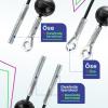 DQ-PP Coated Steel Cable with Eyes and Ball Stopper for Fitness Equipment, 5 mm / 6.5 mm, 4.6 m, 7 x 19, Black view 3