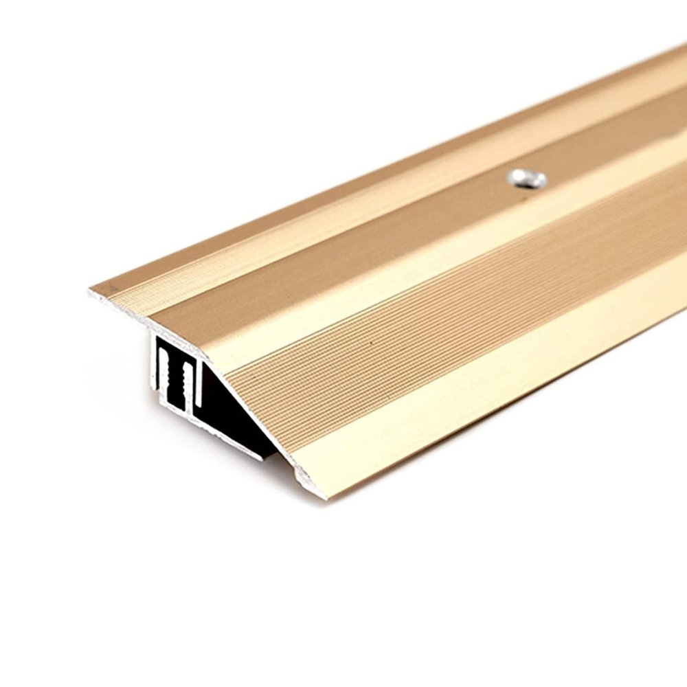Wood-to-Tile Floor Transition Strip, Gold, 55 mm Wide, 1.5 m