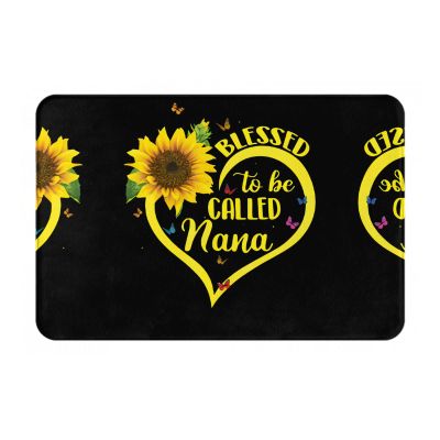 FAIRAH Blessed to Be Called Nana Sunflower Print Non-Slip Flannel Mat