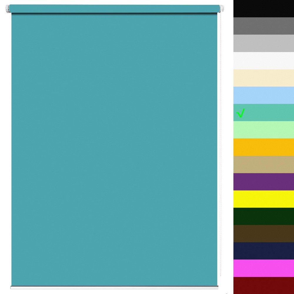 Blackout Roller Blind, Dual Roller Blind 65 x 120 cm, Clip-On, Sky Blue