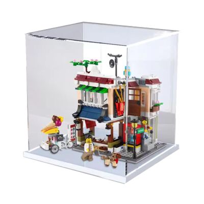 Acrylic Display Case for LEGO 31131 Creator 3-in-1 Downtown Noodle Shop Model – Dustproof, Anti-UV Storage Box for Collectors (Transparent A)