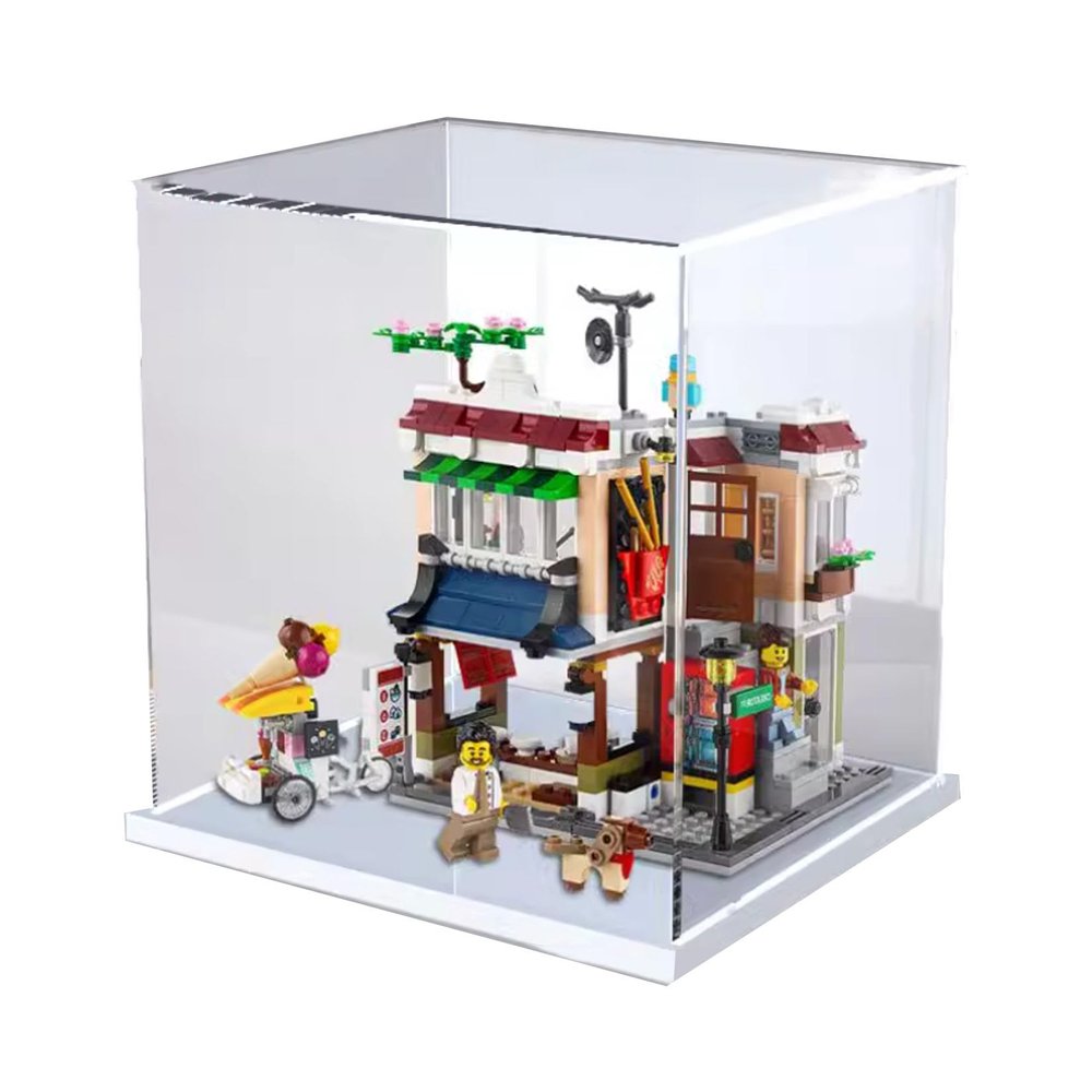 Acrylic Display Case for LEGO 31131 Creator 3-in-1 Downtown Noodle Shop Model – Dustproof, Anti-UV Storage Box for Collectors (Transparent A)