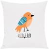 Kleckerliese Cushion with Insert, 40 x 40 cm Cover, Little Bro Sparrow Design, White view 1