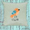 Kleckerliese Cushion with Insert, 40 x 40 cm Cover, Little Bro Sparrow Design, White view 3