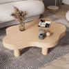 Cloud-Shaped Coffee Table – Irregular Wood Table, Round-Corner Side Table with 3 Legs view 1