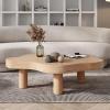 Cloud-Shaped Coffee Table – Irregular Wood Table, Round-Corner Side Table with 3 Legs view 3