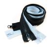 Plastic Resin Zipper, White, Open-End, #5, 100 cm, Double Slider view 2