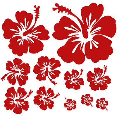 Finest Folia Hibiscus Flower Decorative Sticker, Self-Adhesive, K165 (04 Carmine Red)