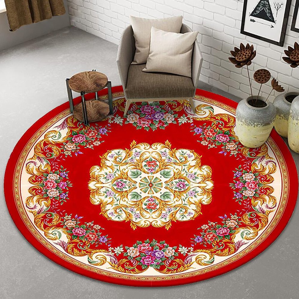 SUNMME Classic Retro Round Rug, 80–200 cm, for Living Room, Bedroom or Kitchen