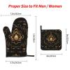 Gold Lotus Flower Kitchen Baking Set with Heat-Resistant Oven Mitts and Pot Lid Pad view 4