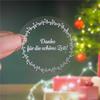24 Personalized Transparent Stickers with Custom Text – 4.5 cm Round Labels for Gifts, Christmas Stickers (Floral Wreath) view 2
