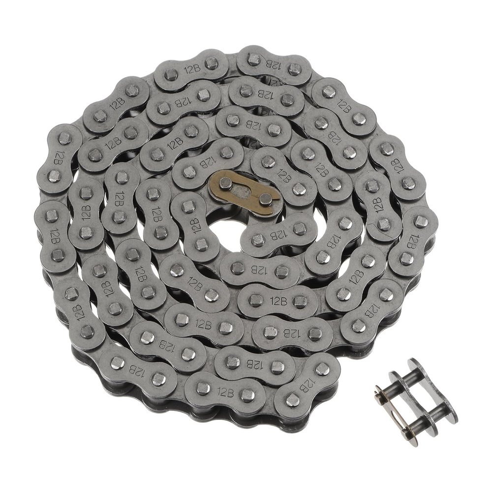 Sourcing Map 12B Metric Standard Roller Chain, 5 ft, Carbon Steel, 3/4 in Pitch, 80 Links