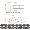 Sourcing Map 12B Metric Standard Roller Chain, 5 ft, Carbon Steel, 3/4 in Pitch, 80 Links view 2