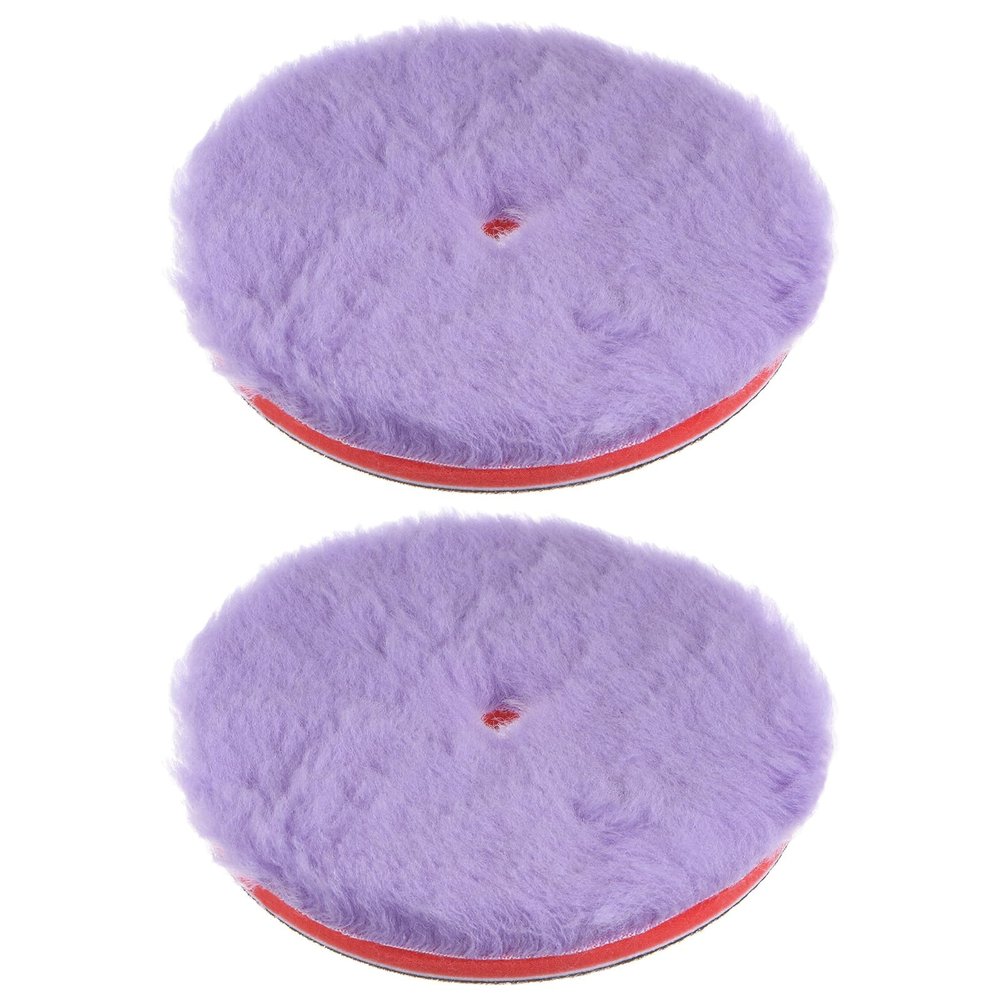 sourcing map 2-Pack 6-Inch Lambswool Polishing Pads, Purple