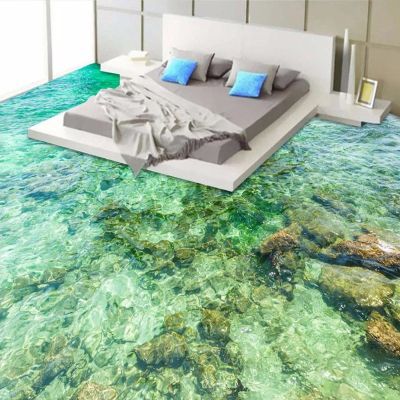 Self-Adhesive 3D Ocean Wave Floor Mural, 430 x 300 cm
