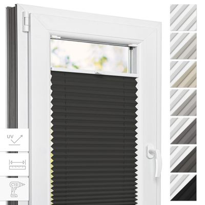 Estika Thermal Pleated Blind with Drilling, 30 x 100 cm, Anthracite
