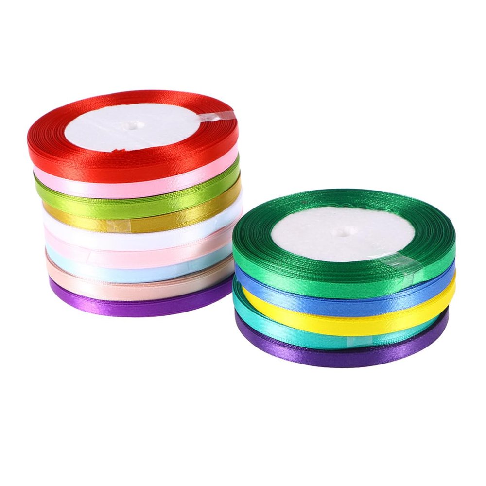 Amosfun Wide Polyester Silk Ribbon for Gift Wrapping, Crafts, Sewing, Floristry, and Wedding Decor, Sea Green