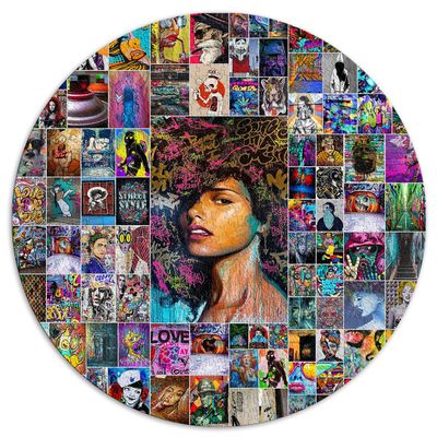 Graffiti Art Puzzle, 1,000 Pieces, for Adults, Round Cardboard Puzzle, 26.5 x 26.5 in