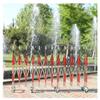 exproyzk XXIOJUN Retractable Stainless Steel Safety Barrier with Wheels, Red-Silver, 1.1 x 2.5 m view 1