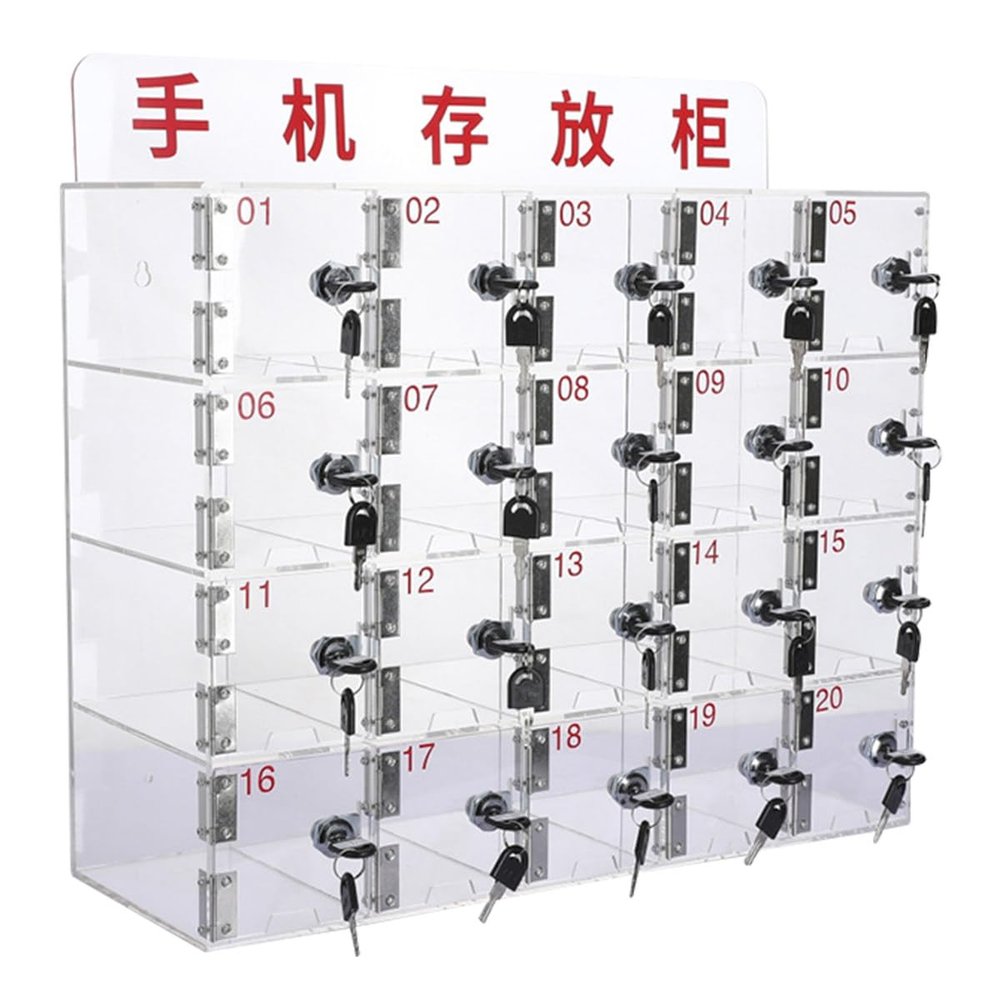TAHALI Desktop Locker, 12/15/20/25 Compartments, Wall-Mounted Phone Storage Box