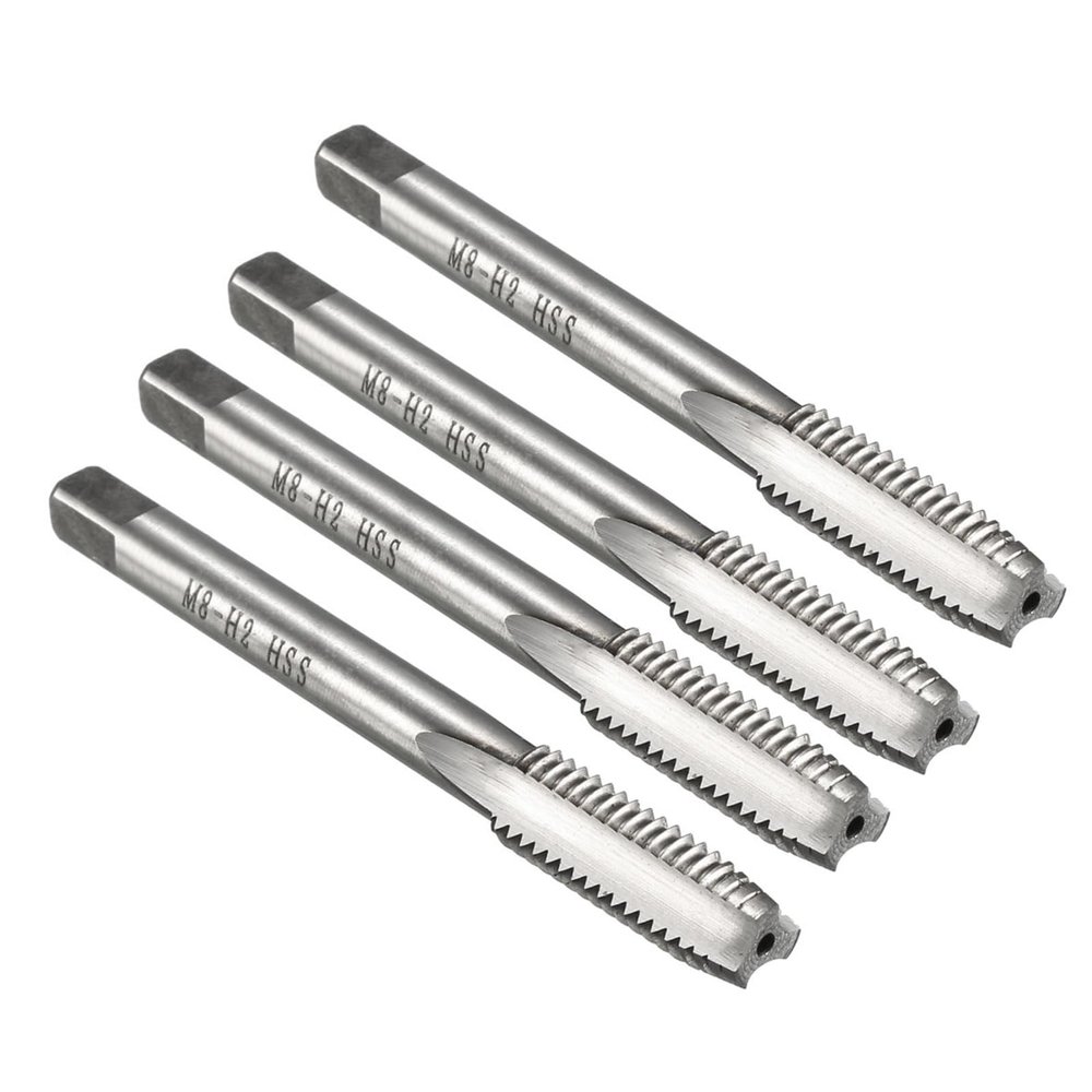 Sourcing Map 4-Piece M8 x 1.25 H2 HSS Machine Taps
