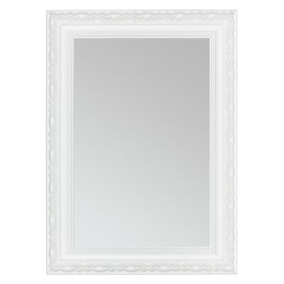 CLAMARO Otto Baroque Wall Mirror, Solid Spruce Wood, 45 x 95 cm, Matte White