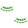 Amosfun 2-Piece St. Patrick's Day Pennant Banner, Green Shamrock Design view 1