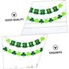 Amosfun 2-Piece St. Patrick's Day Pennant Banner, Green Shamrock Design view 2