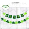 Amosfun 2-Piece St. Patrick's Day Pennant Banner, Green Shamrock Design view 3