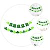Amosfun 2-Piece St. Patrick's Day Pennant Banner, Green Shamrock Design view 4