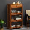YUZES Freestanding Kitchen Buffet Cabinet with Acrylic Doors, 70 x 32 x 117 cm view 1