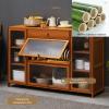 YUZES Freestanding Kitchen Buffet Cabinet with Acrylic Doors, 70 x 32 x 117 cm view 3