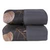 SaRani Terry Winter Quilted Bedspread with Leaf Pattern, Gray, Double Bed view 3