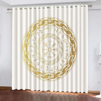 WIKINGER 3D Grommet Blackout Curtains, 2-Piece Set, 200 x 200 cm