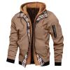 Duohropke Men's Hooded Jacket with USA Flag Print, Fleece-Lined Zip Jacket view 1