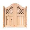 Pine Wood Saloon Café Swinging Door with Gridded Window, Double-Action Interior Door view 2