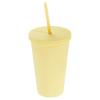 QUARKZMAN 15 oz Insulated Acrylic Tumbler with Lid and Straw, Candy Yellow view 1
