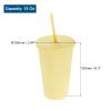 QUARKZMAN 15 oz Insulated Acrylic Tumbler with Lid and Straw, Candy Yellow view 2