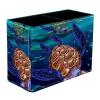 VAPOKF Turtle Swim in Sea Desk Pen Holder, 2 Compartments, Makeup Brush Organizer view 1