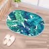 Summer Palm Leaves Oval Plush Shaggy Door Mat, 16 x 24 in view 1