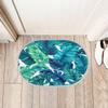 Summer Palm Leaves Oval Plush Shaggy Door Mat, 16 x 24 in view 3