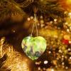 Funny Rabbit Printed Heart Ceramic Christmas Ornament view 1