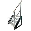 Kaminbau Mierzwa Premium Freestanding Steel Staircase, Right-Side Galvanized Railing/Stringers, Anthracite RAL 7016, 4 Galvanized Grating Steps, 1200 mm Wide, 76 cm High view 1