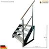 Kaminbau Mierzwa Premium Freestanding Steel Staircase, Right-Side Galvanized Railing/Stringers, Anthracite RAL 7016, 4 Galvanized Grating Steps, 1200 mm Wide, 76 cm High view 2