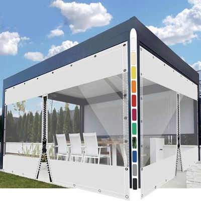 SDLLG Transparent PVC Tarpaulin, 600 g/m², Waterproof, H3 m × L4.4 m, White