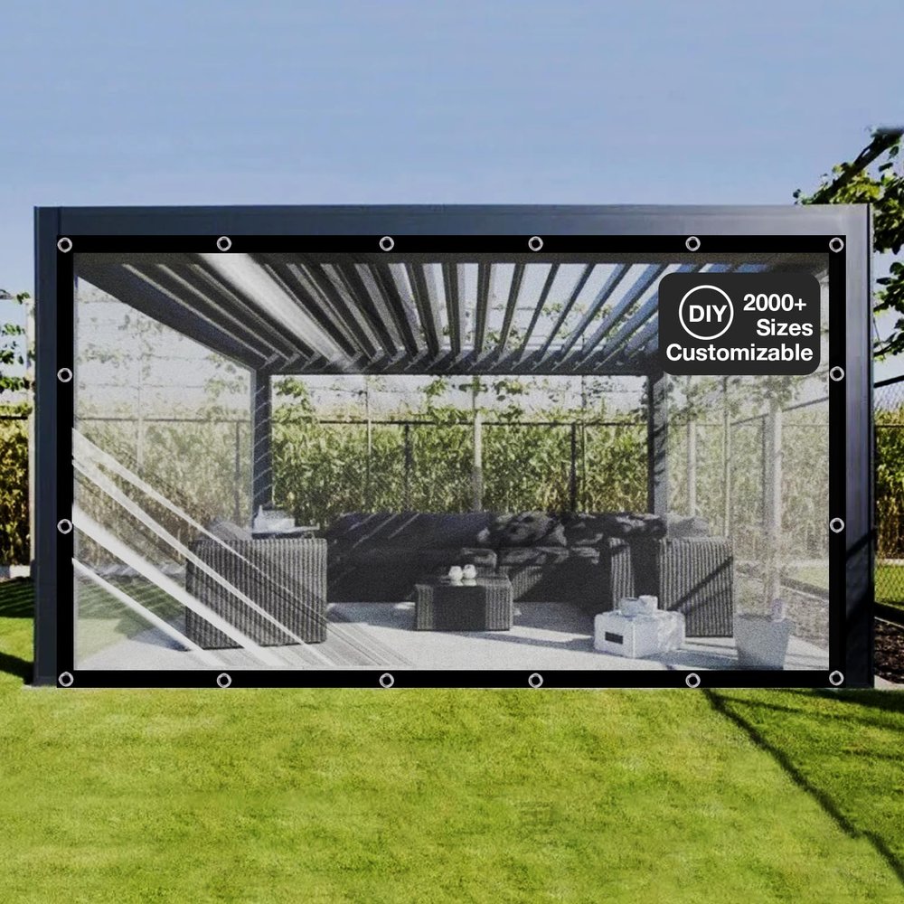 Ezcasch Clear Waterproof Tarp, 3.8 x 4.1 m, 420 g/m², 0.35 mm