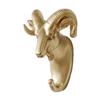 WJXFHTD 1-Pack Wall Hook, Gold-Colored Goat Head view 1